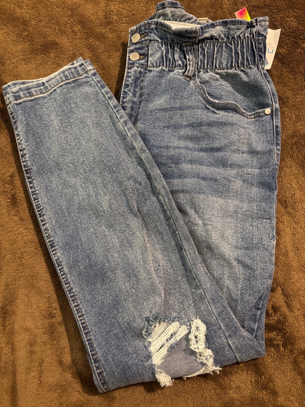 Tinseltown Light Wash Distressed Boyfriend Jeans - Picture 5 of 5